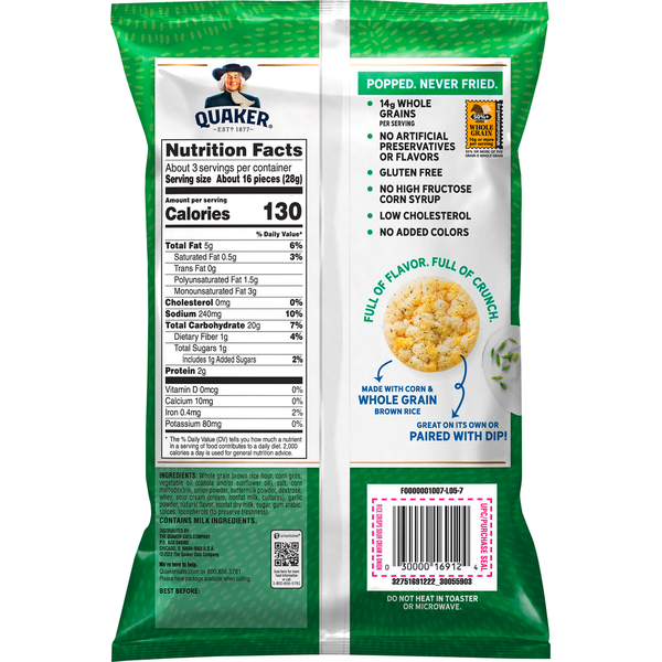 Quaker Rice Crisps, Sour Cream & Onion
