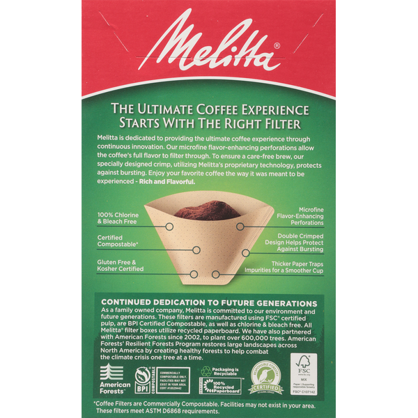 Melitta Coffee Filters, Natural Brown, No. 2