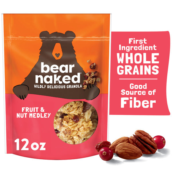 Bear Naked Fruit & Nut Medley Granola Cereal, Good Source of Fiber, Whole Grain Snacks