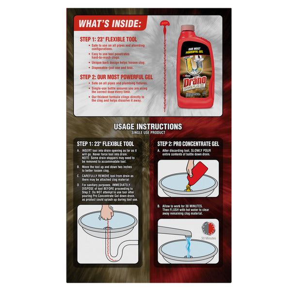 Drano® Snake Plus Drain Cleaning Kit Tool + Gel System DestGlow