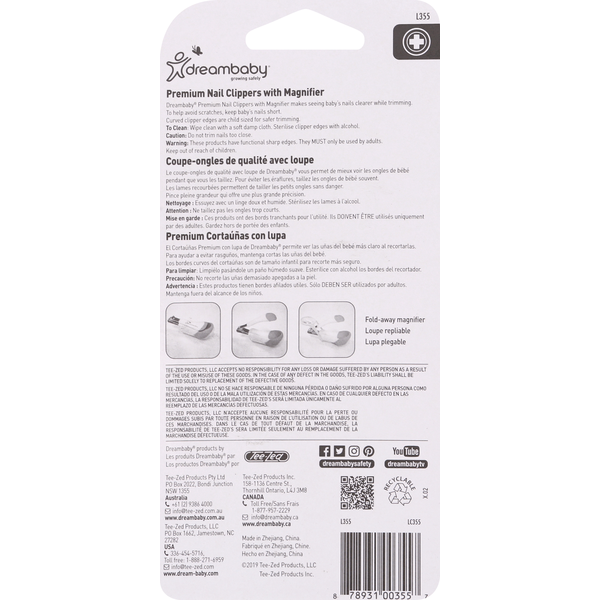 Dreambaby Nail Clippers with Magnifier, Premium