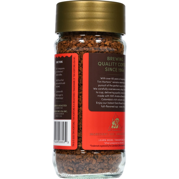 Tim Hortons 100% Arabica Dark Roast Colombian Premium Instant Coffee