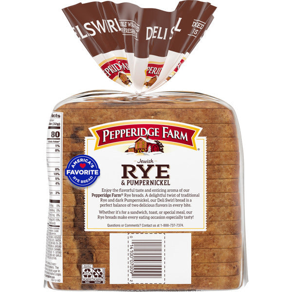 Pepperidge Farm Jewish Rye & Pumpernickel Deli Swirl Bread