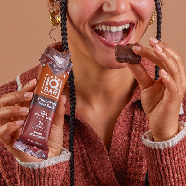 IQBAR Plant Protein Bars, Chocolate Sea Salt, High Fiber, Low Sugar