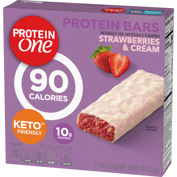 Protein One 90 Calorie Strawberries and Cream Keto Friendly Protein Bars