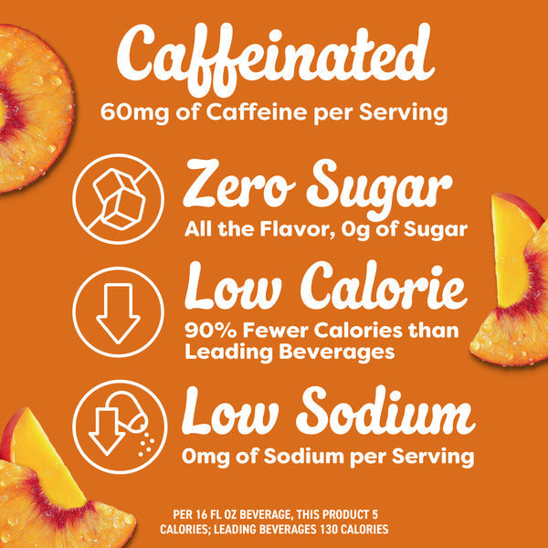 Crystal Light Peach Mango Powdered Drink Mix with Caffeine