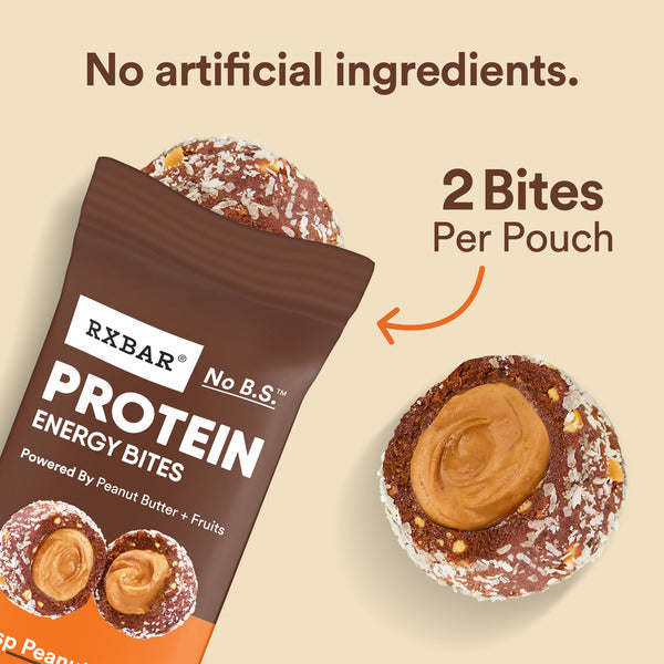 RXBAR Protein Energy Bites Dark Chocolate Peanut Butter Protein Balls, 10 Count