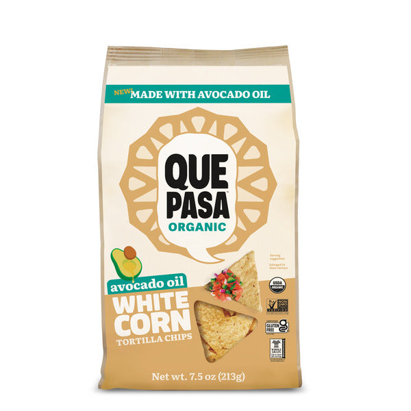 Que Pasa Avocado Oil White Corn Tortilla Chips