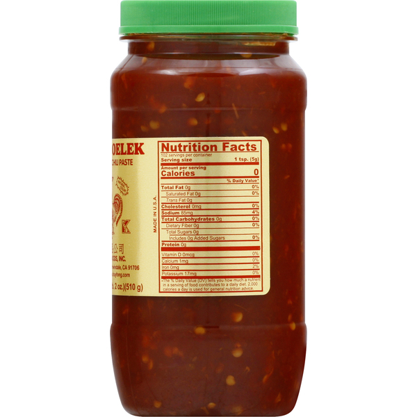 Huy Fong Foods Chili Paste, Fresh, Ground, Sambal Oelek