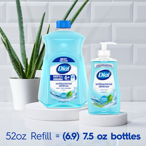 Dial Antibacterial Defense Spring Water Liquid Hand Soap Refill, 52 fl oz