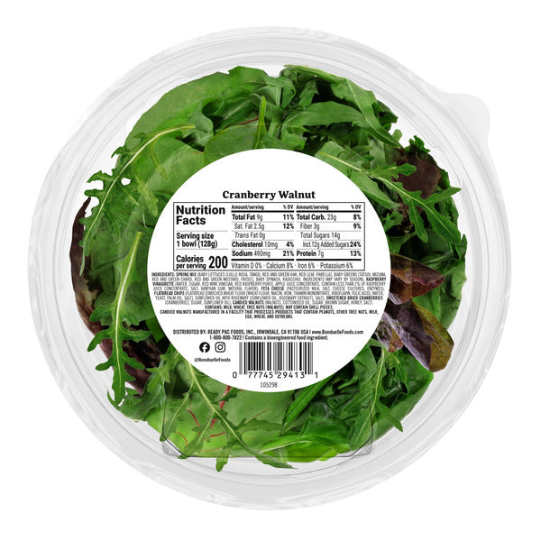 Bonduelle Bistro Cranberry Walnut Salad Bowl with Raspberry Vinaigrette