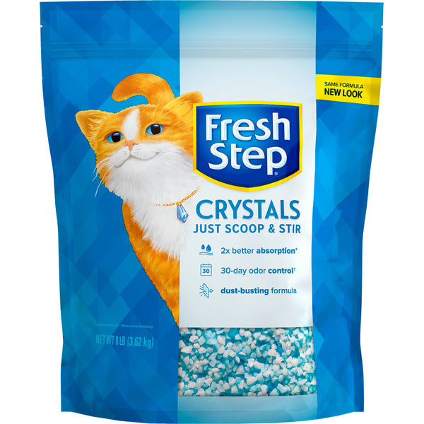 Fresh Step Crystals Cat Litter, Lightweight Cat Litter Crystals Gentle on Cat&