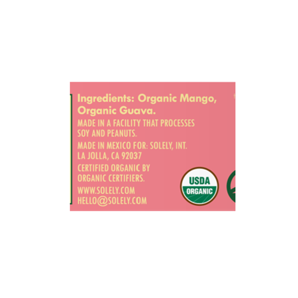 Solely: Fruit Jerky, Organic, Mango & Guava, Multipack