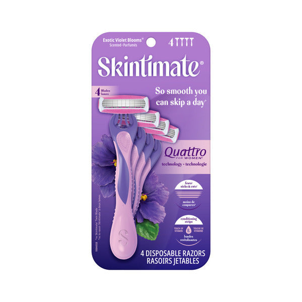 Skintimate Skin Therapy Exotic Violet Blooms Womens Disposable Razors