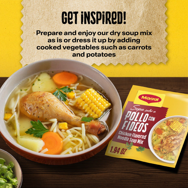 Maggi Sopa Sabor A Pollo Con Fideos Chicken Flavored Noodle Soup Mix