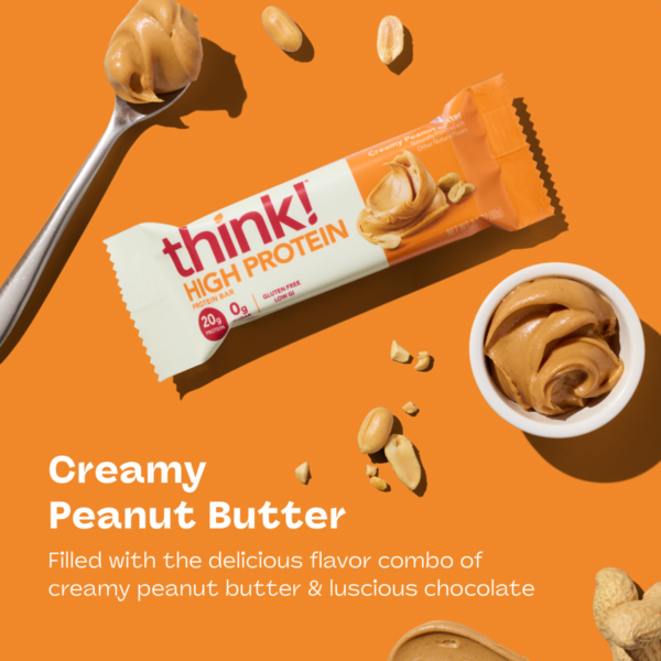 think! High Protein Bar, 20g Protein, Creamy Peanut Butter