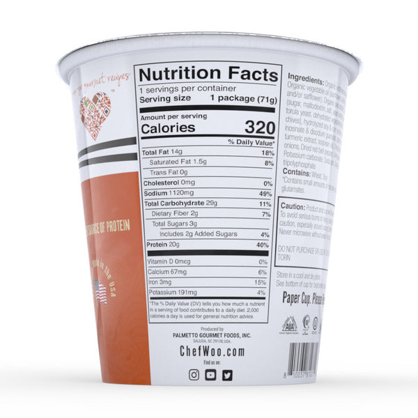Chef Woo Roasted Chicken Ramen Cup Noodles, 20g Protein