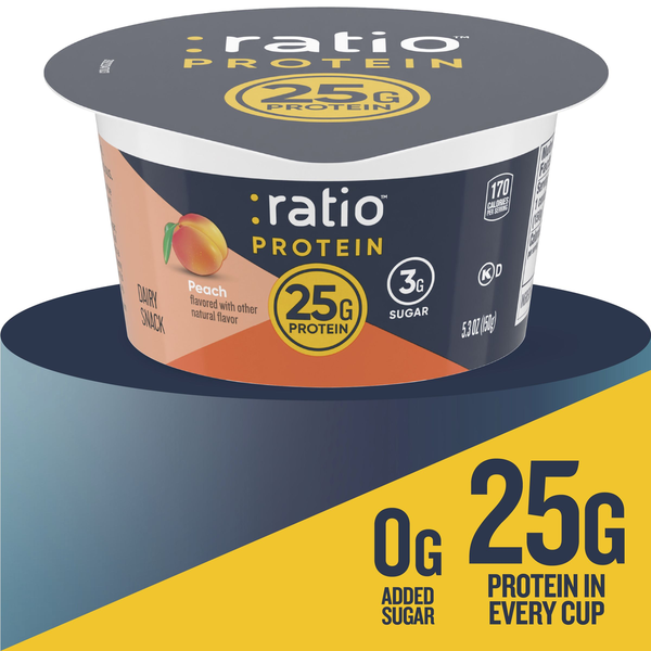 Ratio Protein Peach Yogurt Cultured Dairy Snack