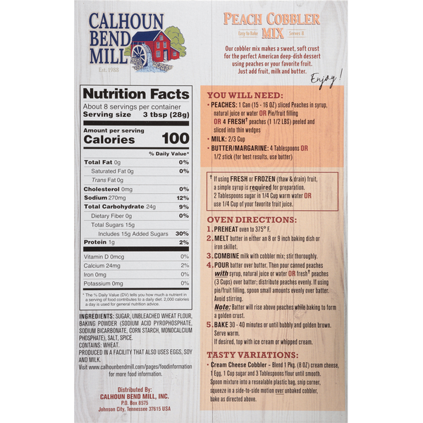 Calhoun Bend Mill Peach Cobbler Mix