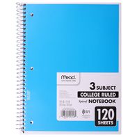 Mead Notebook, 3 Subject, College Ruled, Spiral️