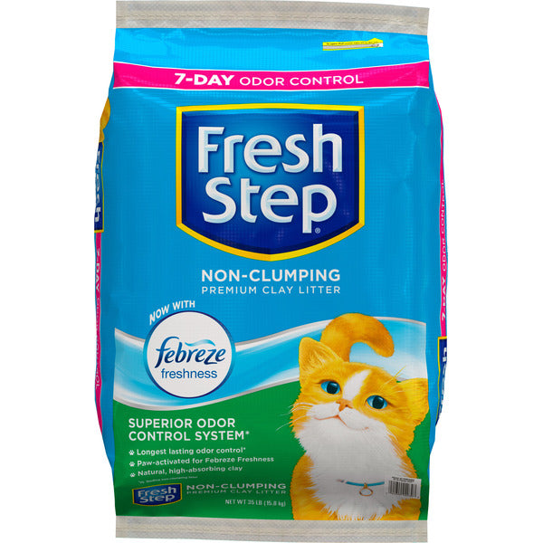 Fresh Step Non Clumping Cat Litter With Febreze Freshness, With 7-Day Odor Control