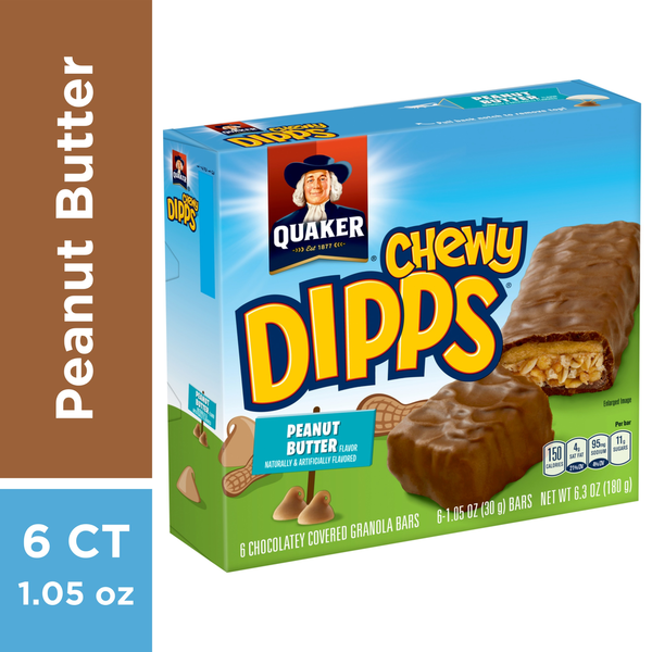 Quaker Chewy Dipps Granola Bars, Peanut Butter - Pack