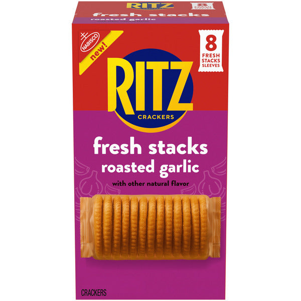 Ritz Fresh Stacks Roasted Garlic Crackers, Travel Snacks, Multi Snack Packs 11.8 oz