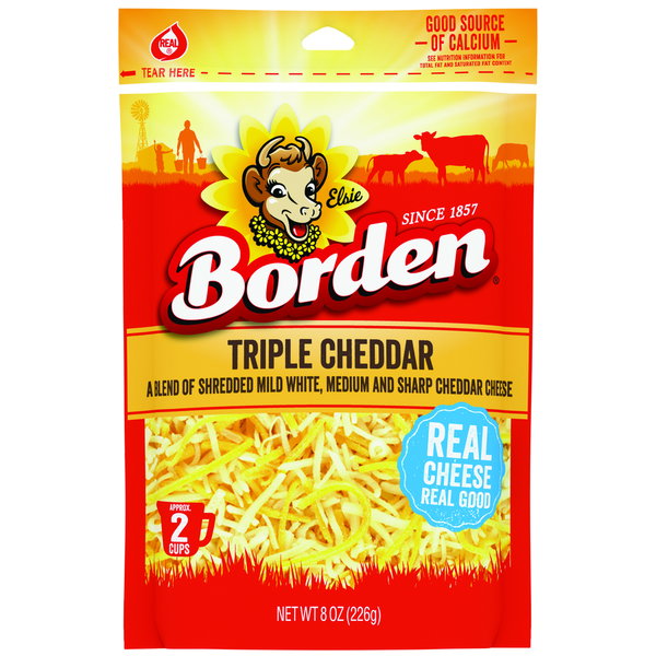 Borden Regular Shredded Cheese, Triple Cheddar Blend
