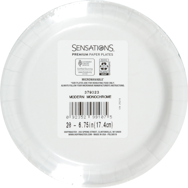 Sensations Modern Monochrome Premium Paper Plates