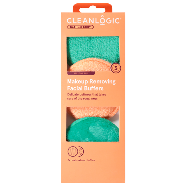 Cleanlogic Body Care Bath and Body Sensitive Skin Makeup Removing Facial Buffers