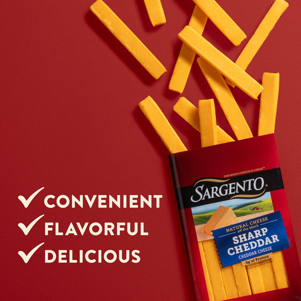 Sargento Natural Sharp Cheddar Cheese Sticks, 12-Count