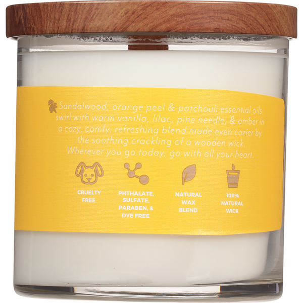 Essential Elements Candle, Wooden Wick, Wanderlust, Vanilla + Sandalwood