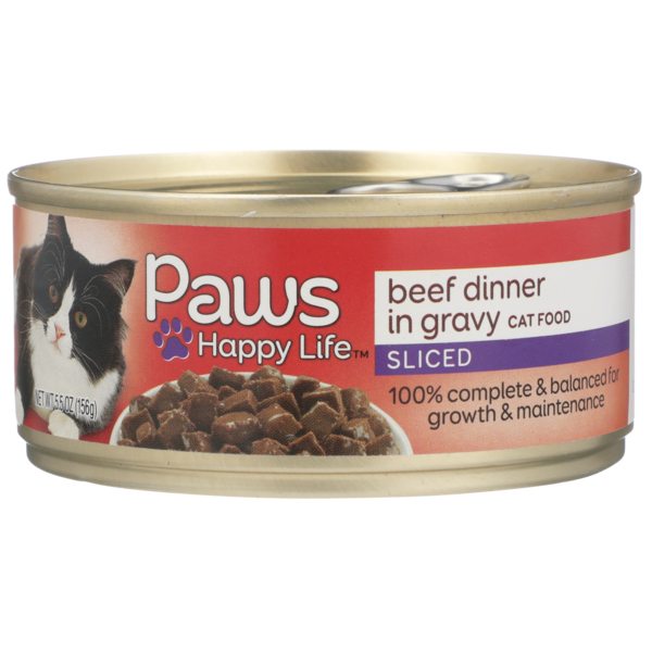 Paws Happy Life Beef Dinner In Gravy Sliced Cat Food