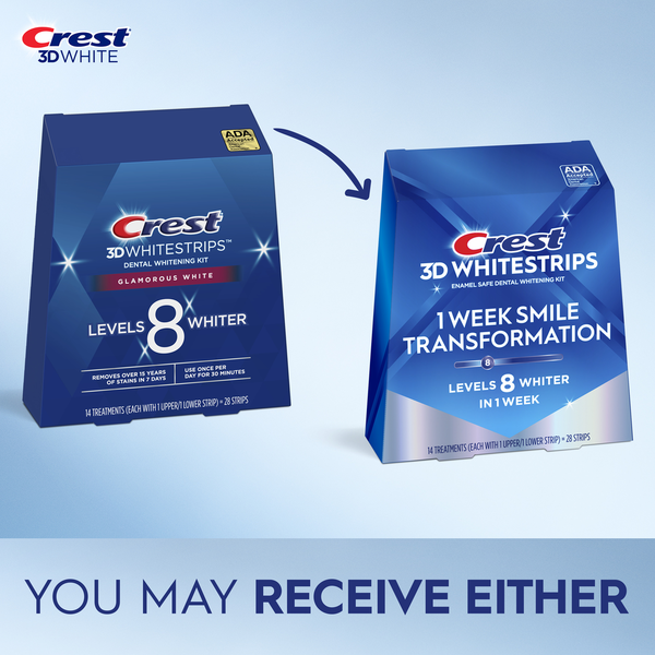 Crest 3DWhitestrips 1 Week Smile Transformation At-home Teeth Whitening Kit