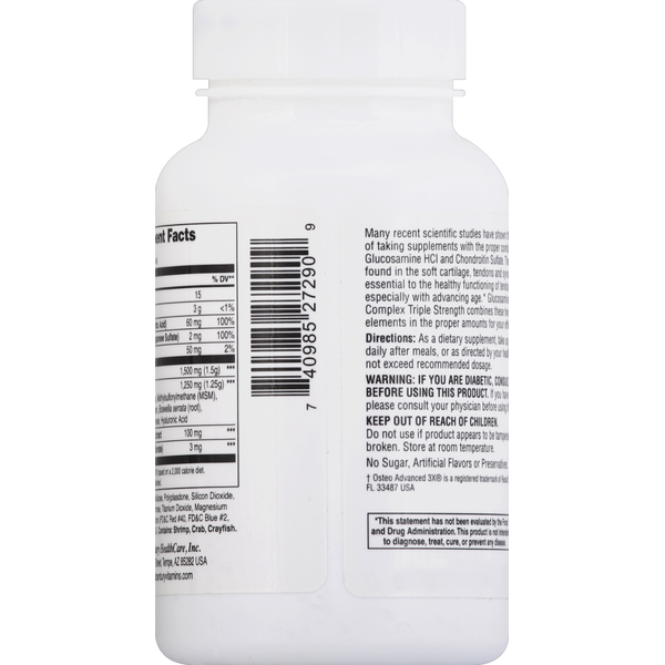 21ST Century Glucosamine Chondroitin Complex, Plus MSM, Advanced Triple Strength, Tablets, Bonus Size