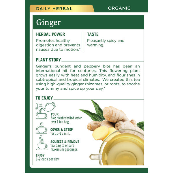 Traditional Medicinals Organic Ginger Caffeine Free Herbal Tea