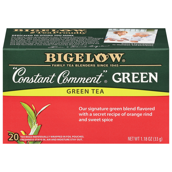 Bigelow Green 20 Tea Bags, 20 individually wrapped tea bags