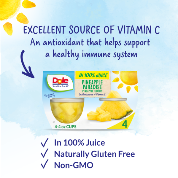 Dole Pineapple Tidbits, in 100% Fruit Juice