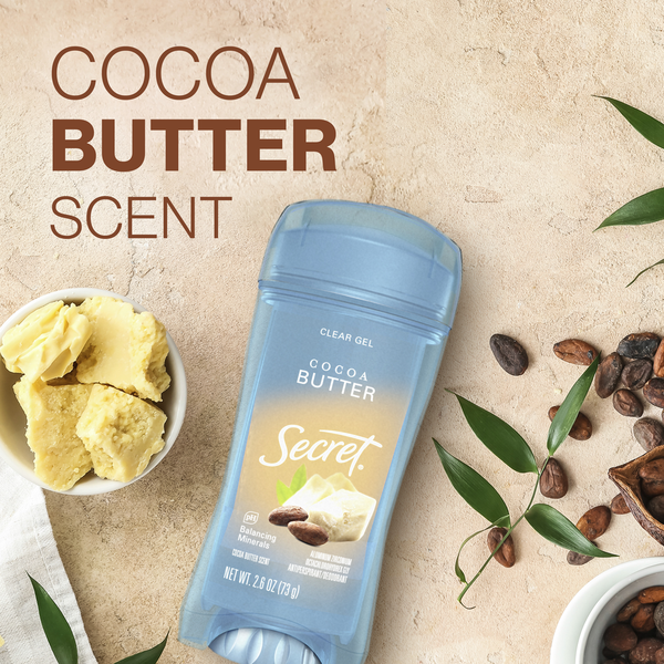 Secret Fresh Clear Gel Antiperspirant and Deodorant, Cocoa Butter Scent