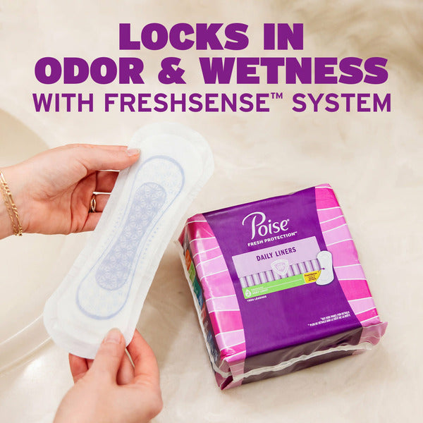 Poise Daily Incontinence Liners, 2 Drop Very Light Absorbency, Regular