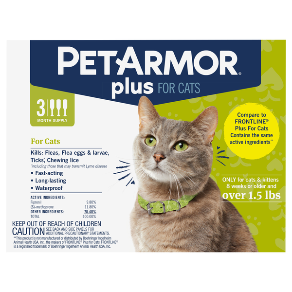 PetArmor Fleas & Ticks Treatment, for Cats, Over 1.5 lbs