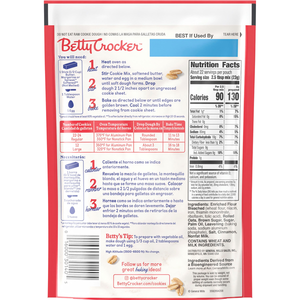 Betty Crocker Oatmeal Cookie Mix