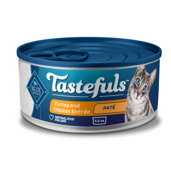 Blue Buffalo Tastefuls Natural Pate Wet Cat Food, Turkey & Chicken Entrée