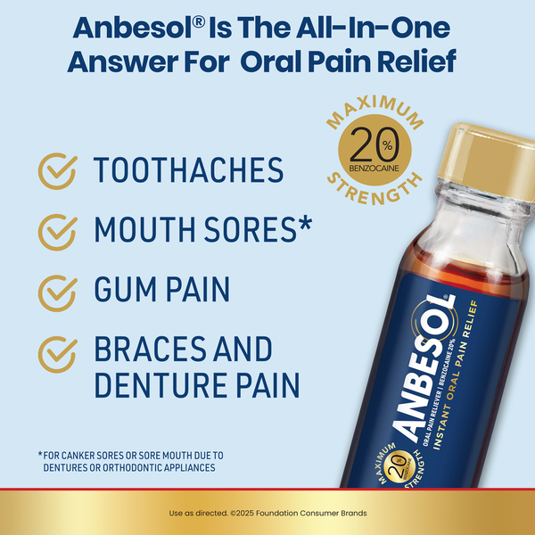 Anbesol Maximum Strength Liquid, Instant Oral Pain Relief