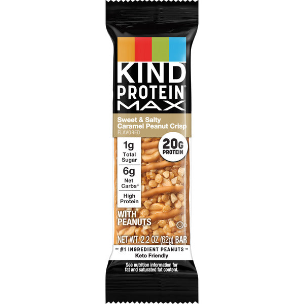 KIND Protein MAX Sweet & Salty Caramel Peanut Crisp Bars, 1 Bar