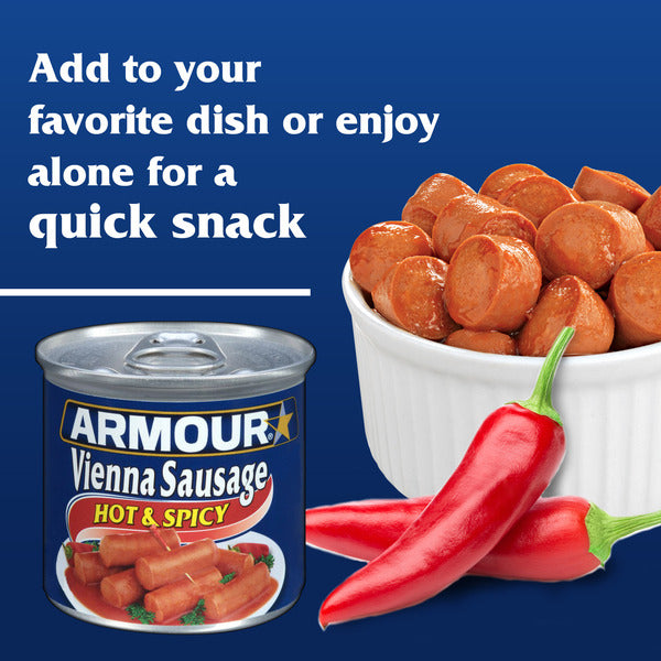 Armour Hot & Spicy Flavored Vienna Sausage Canned Sausage