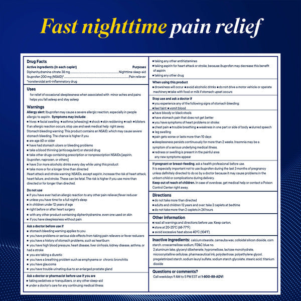 Advil PM Pain Reliever and Sleep Aid