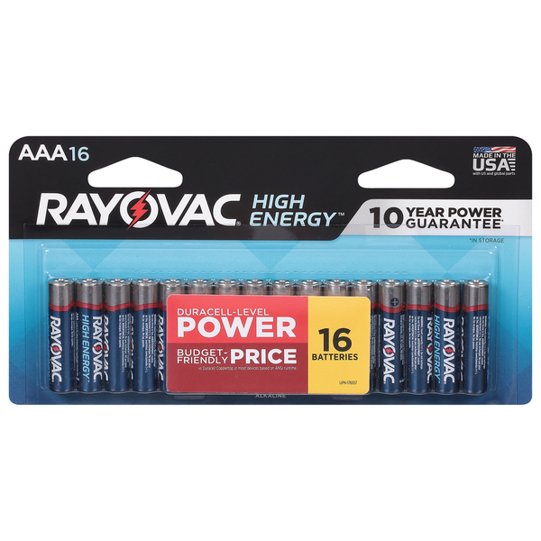 RAYOVAC Batteries, Alkaline, AAA
