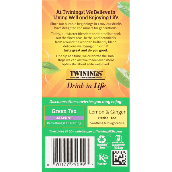 Twinings Green Tea, Lemon, Tea Bags