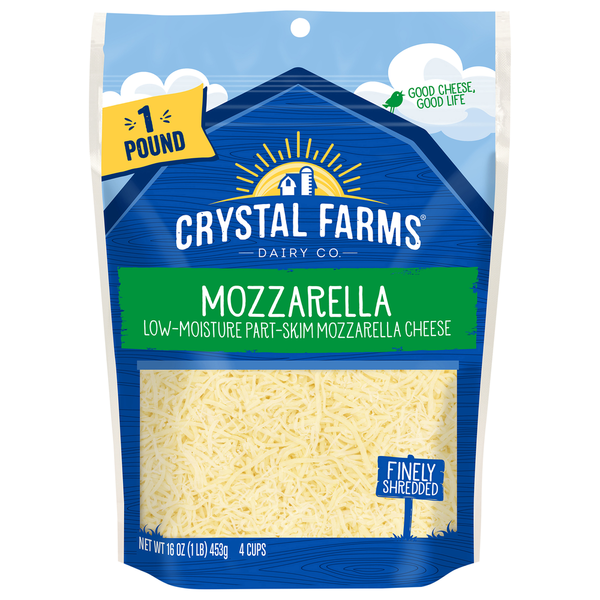 Crystal Farms Cheese, Part-Skim, Mozzarella, Low-Moisture